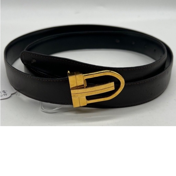 S.T. Dupont Men's Brown/Black Reversible Leather Belt 38"-46" - Picture 1 of 2